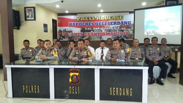 Selama 2016, Satuan Reskrim Polres Deli Serdang Tangani 1.458 Kasus