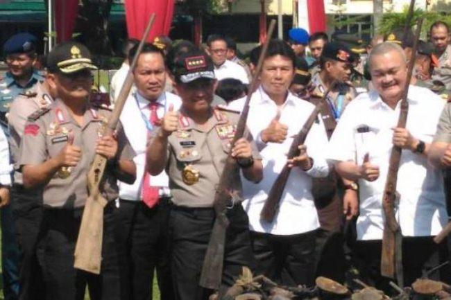 Kapolri Musnahkan 1.400 Senpi Rakitan Hasil Sitaan Polda Sumsel