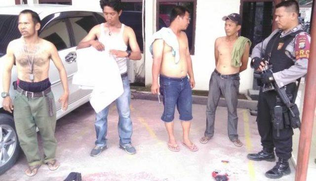 Poldasu Amankan Empat Preman yang Resahkan Warga di Jalan Pancing