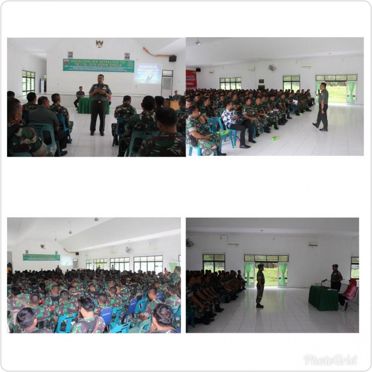 Kodim 0209/Labuhan Batu Sosialisasi Netralitas TNI dalam Pilkada dan Pemilukada 2018