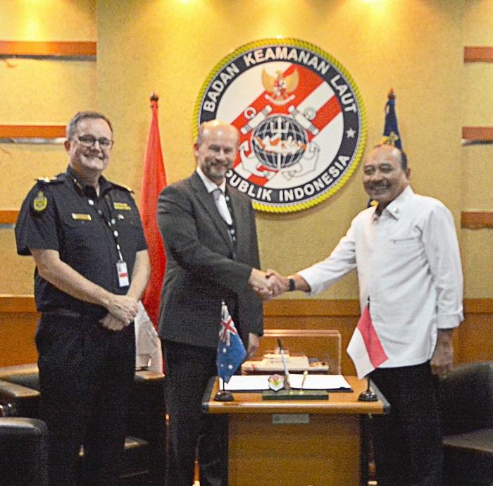 Perkuat Keamanan Perbatasan Laut, Bakamla RI-ABF Resmi Tanda Tangan Kerja Sama
