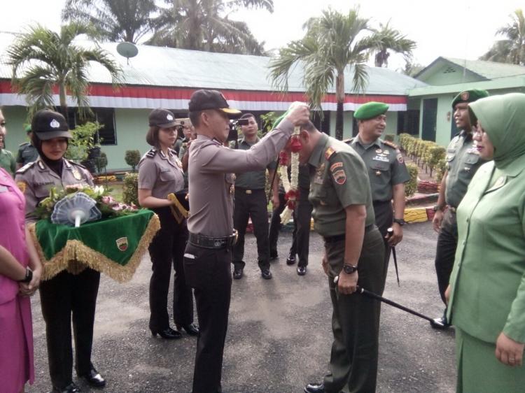 Kapolres Labuhanbatu Sambut Danrem 022/PT di Polres Labuhanbatu