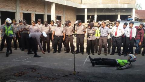 Tingkatkan Kemampuan SDM, Polsek Sunggal Beri Latihan Personel Kepolisian