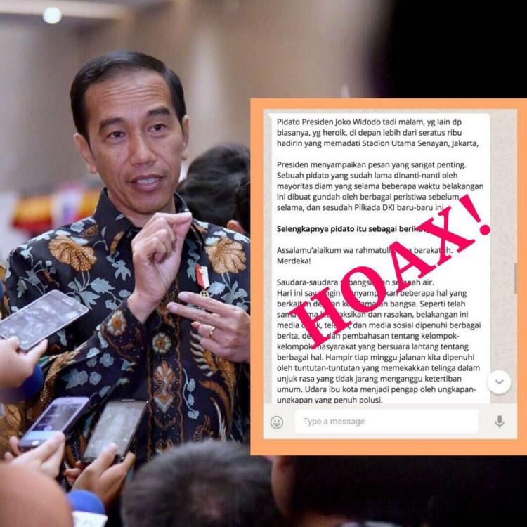 Pesan Berantai Pidato Presiden Tentang Pilkada DKI Adalah Hoaks