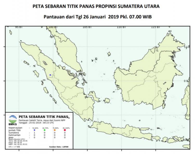 Titik Panas Mulai Terdeteksi di Sumut