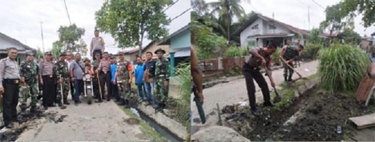 Ciptakan Lingkungan Bersih dan Asri, Danramil 06/LP Ajak Gotong Royong Warga Lubuk Pakam