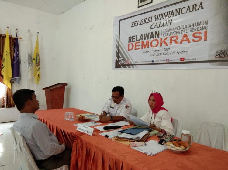 KPU Deli Serdang Seleksi Calon Relawan Demokrasi