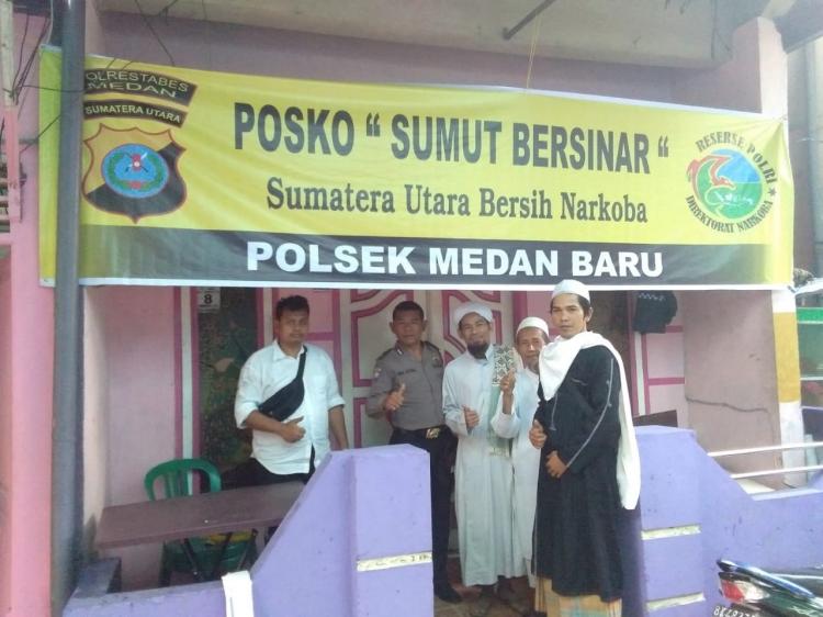 Beri Rasa Aman di Masyarakat, Polsek Medan Baru Dirikan Posko Sumut Bersinar di Kampung Kubur 