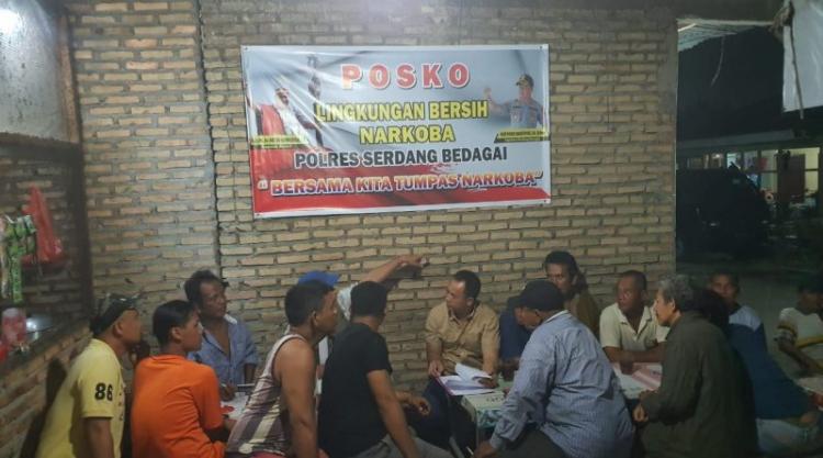 Sat Narkoba Polres Sergai Dirikan Posko Bersih Narkoba di Simpang Tiga Pekan