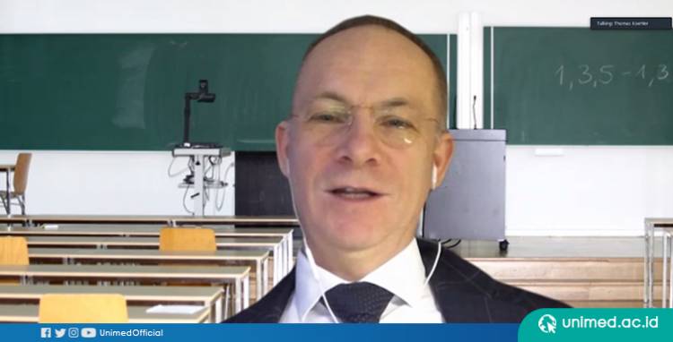 Prodi Pendidikan Bahasa Jerman Unimed Undang Prof Dr Thomas Koehler di Pembelajaran Daring