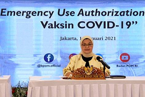 Kepala Badan POM Setujui EUA Pertama Vaksin Covid-19 di Indonesia