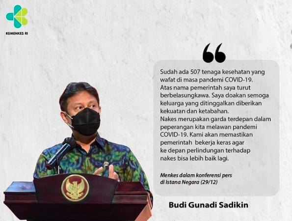 Menkes: Bantu Tenaga Kesehatan dengan Menaati Protokol Kesehatan