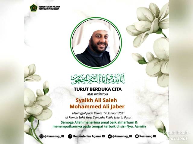 Hari Ini Syekh Ali Jaber Wafat, Menag Ucapkan Belasungkawa, Jasa Almarhum Besar dalam Dakwah