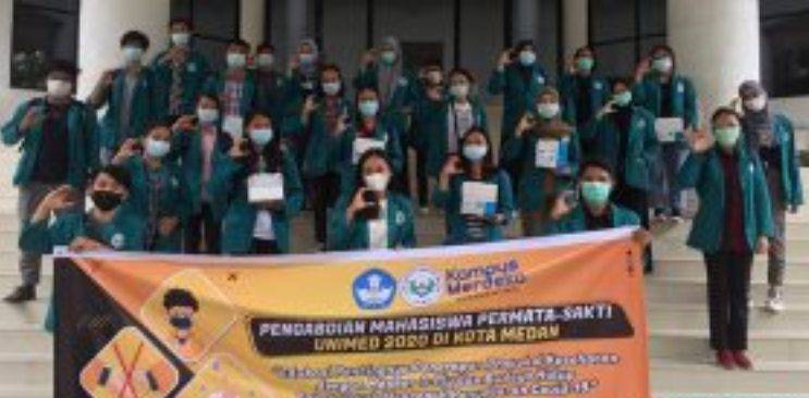 Korban Covid-19 Terus Bertambah, Mahasiswa Permata Unimed Edukasi Pentingnya Prokes kepada Masyarakat
