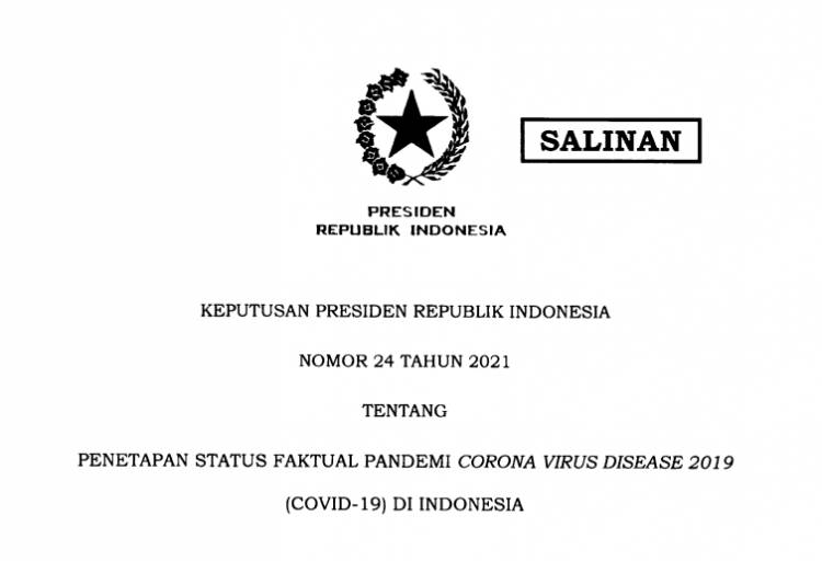  Presiden Tandatangani Keppres Penetapan Status Faktual Pandemi COVID-19 di Indonesia