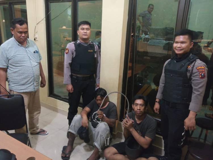 Tim Patroli Presisi Sat Samapta Polrestabes Medan Sergap Pelaku Pencurian Besi Tiang PLN di Sunggal