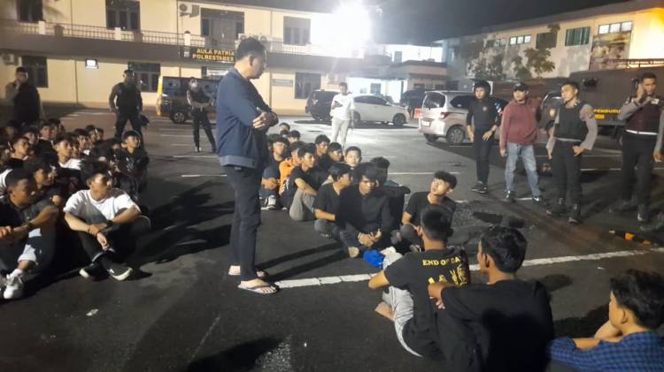 Polisi Amankan Puluhan Remaja dan Sepeda Motor dari Jalan Karya Ujung Medan 