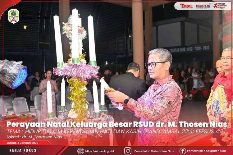 Bupati Nias Hadiri Perayaan Natal Keluarga Besar RSUD DR M Thomsen Nias