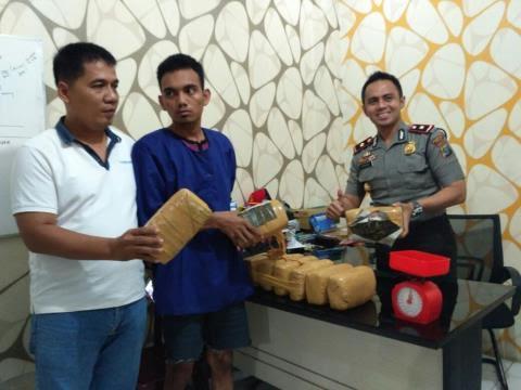 Geledah Pool Bus di Amplas, Polsek Patumbak Gagalkan Pengiriman 10 Kg Ganja Aceh Tujuan Jambi