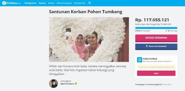 Korban Pohon Tumbang, Netizen Kumpulkan Donasi Online 117 Juta dalam Sehari 