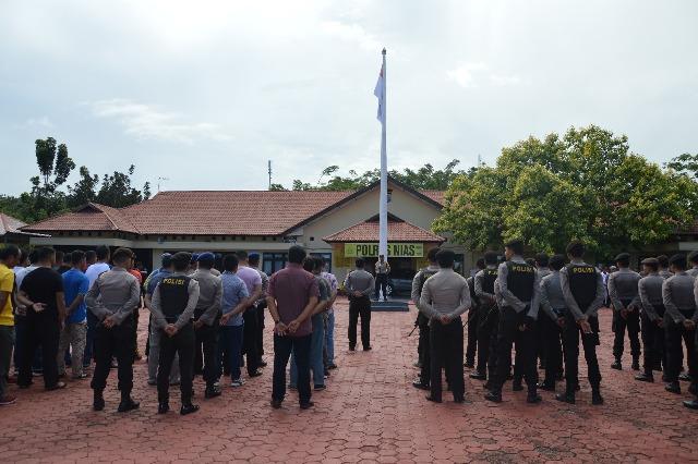 Kapolres Nias Pimpin Apel Latihan Simulasi Sispam Kota Jelang Pilgubsu 2018