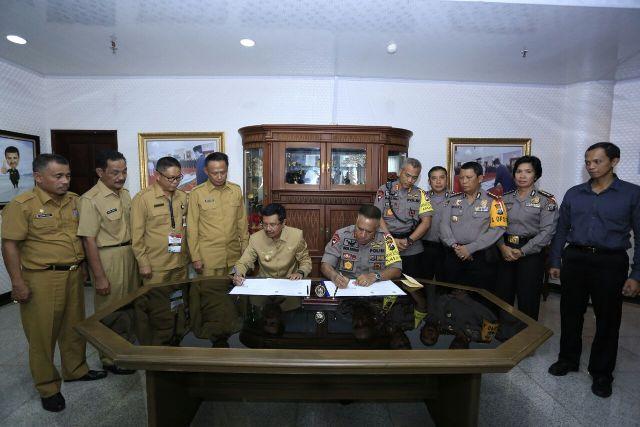 Poldasu dan Pemprovsu Teken NPHD Dana Pengamanan Pilgubsu