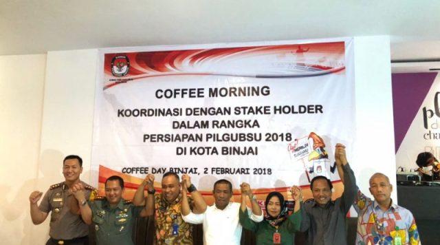Jelang Persiapan Pilgubsu 2018, Kapolres Binjai Hadiri Coffe Morning dengan Stake Holder