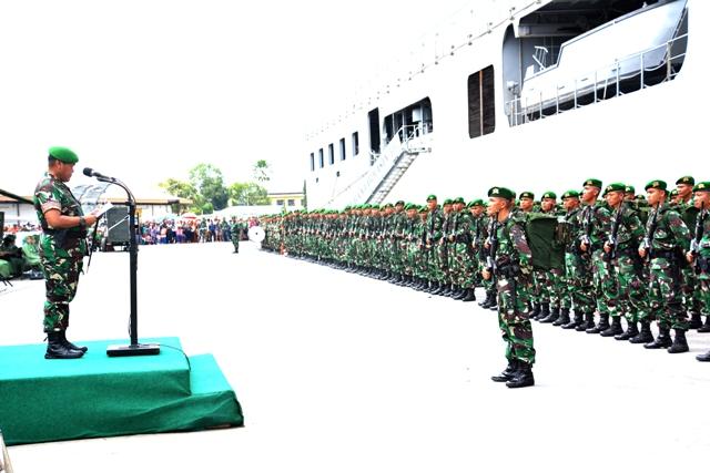 Upacara Pemberangkatan Satgas Yonif 121/MK ke Papua, Pangdam I/BB Pesankan Jaga Keutuhan dan Kedaulatan NKRI