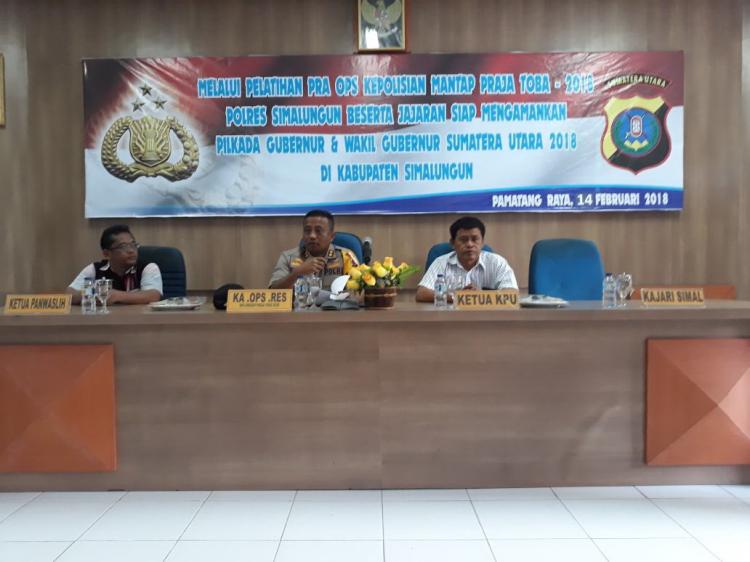 Polres Simalungun Laksanakan Latihan Pra Ops Mantap Praja Toba 2018