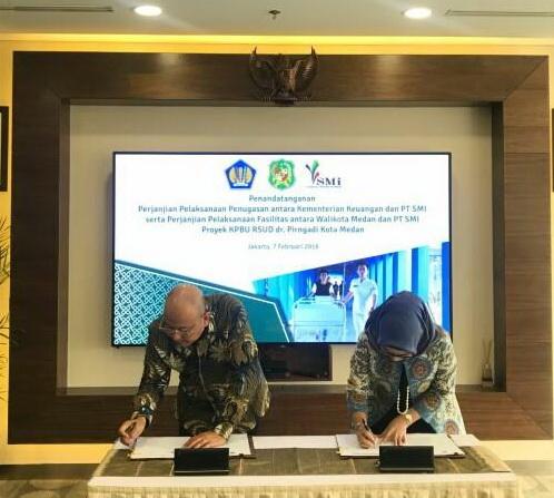Walikota dan Dirut PT SMI Tandatangani Perjanjian Pelaksanaan Fasilitas Proyek Pengembangan RSUD Pirngadi