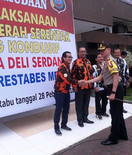 Kapolrestabes Medan Bersama Organisasi Kepemudaan Deklarasi Damai Pilgub Sumut