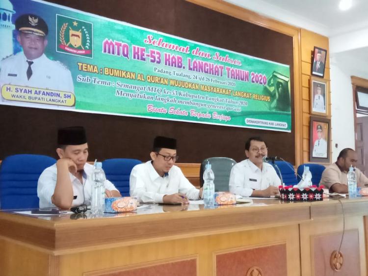 Pemkab Langkat Gelar Rapat Persiapan MTQ ke 53