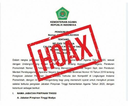 Kemenag Bantah Pengumuman Lelang Jabatan, Karo HDI: Itu Hoax