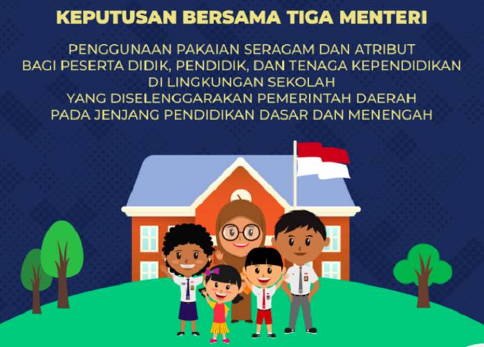 SKB 3 Menteri Terbitkan Putusan Pemerintah Mengenai Aturan Seragam dan Atribut di Lingkungan Sekolah