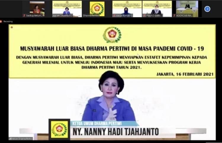 Ny Nanny Hadi Tjahjanto Buka Musyawarah Luar Biasa Dharma Pertiwi Tahun 2021