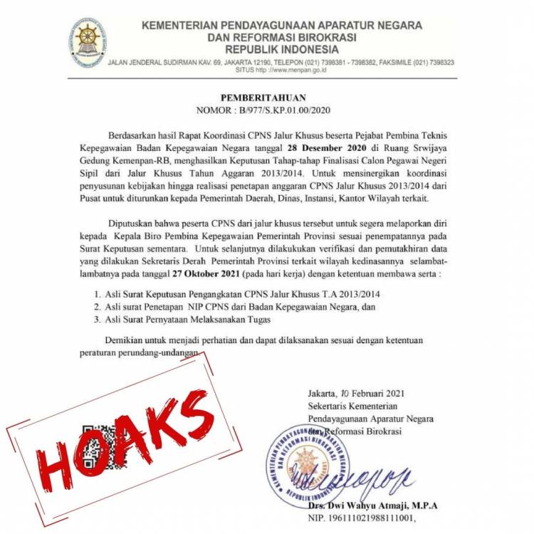 Kemenpan RB: Tidak Ada Pengangkatan CPNS Tanpa Tes
