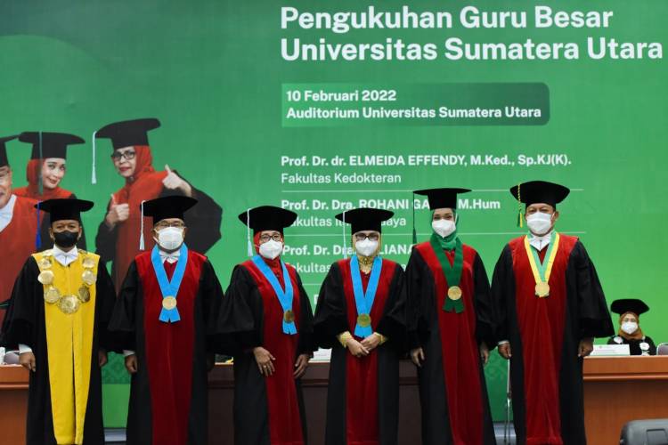 USU Kukuhkan Empat Guru Besar Tetap