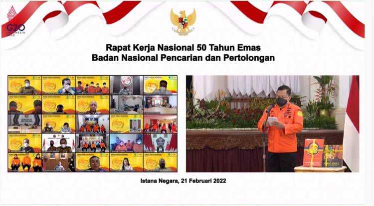 Kepala Bakamla RI Ikuti Virtual Pembukaan Rakernas Basarnas 2022