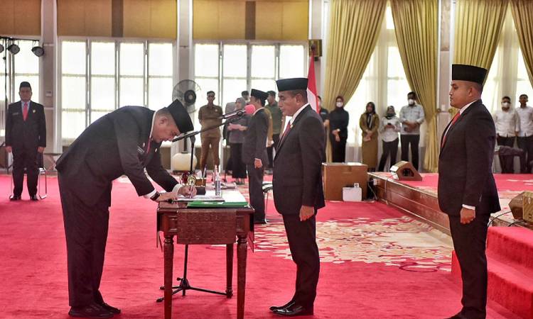 Lantik Tujuh Pejabat Eselon II, Edy Rahmayadi Sampaikan Pesan Tegas