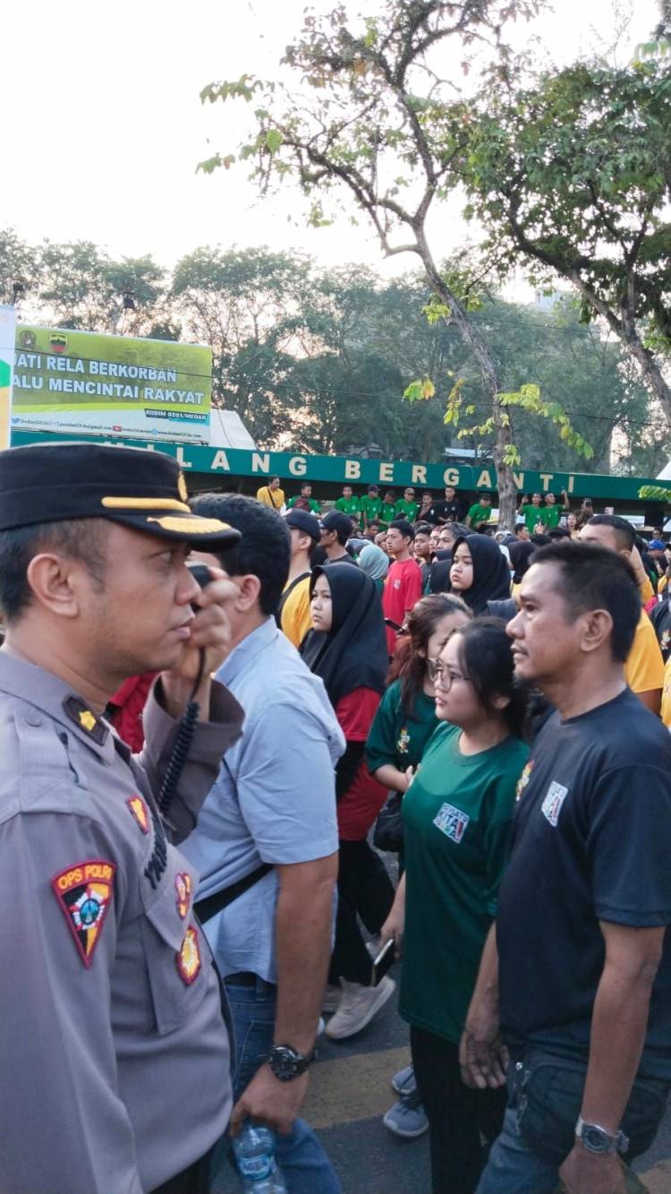 Kapolsek Medan Baru Pimpin Pengamanan Kegiatan Fun Run Road To PON XXI Aceh-Sumut