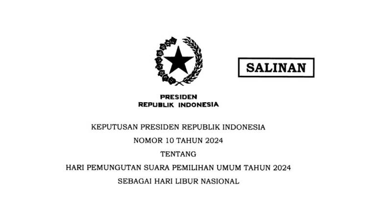 Presiden Tetapkan Hari Pemilu 14 Februari 2024 Sebagai Hari Libur Nasional