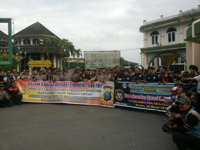 Polsek Delitua Gelar Giat Berlalulintas Bersama Bikers Kota Medan