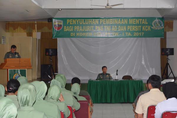 Korem 022/Pantai Timur Gelar Penyuluhan Sirama Rohani dari Bintal Dam L/BB