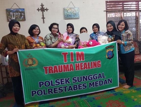 Anak Korban Pencabulan Dikunjungi Tim Trauma Healing Polsek Sunggal