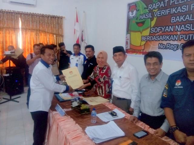 KPU Deli Serdang: Hasil Verifikasi Bapaslon Independen Sofyan-Jamilah Tak Penuhi Syarat 