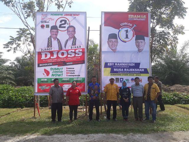 KPU Deli Serdang Pasang APK Paslon Gubernur dan Wakil Gubernur Sumut