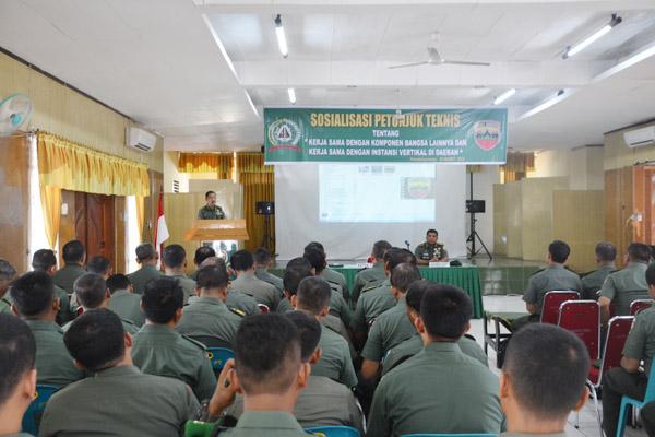 Personel Korem 022/PT Terima Sosialisasi Petunjuk Teritorial TNI AD