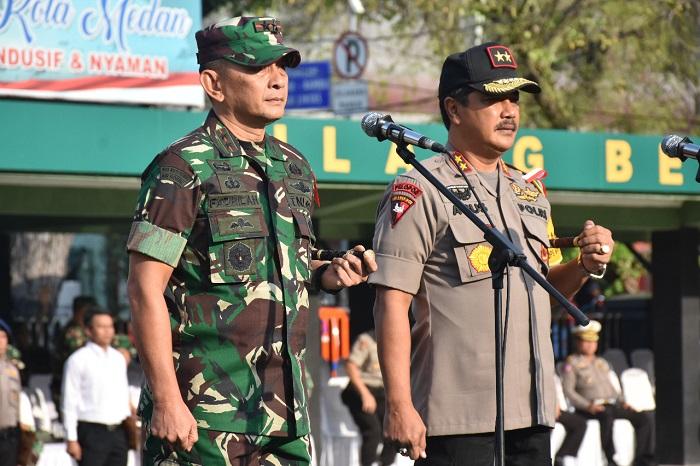 Pangdam I/BB dan Kapoldasu Pimpin Apel Gelar Pasukan PAM Pemilu 2019