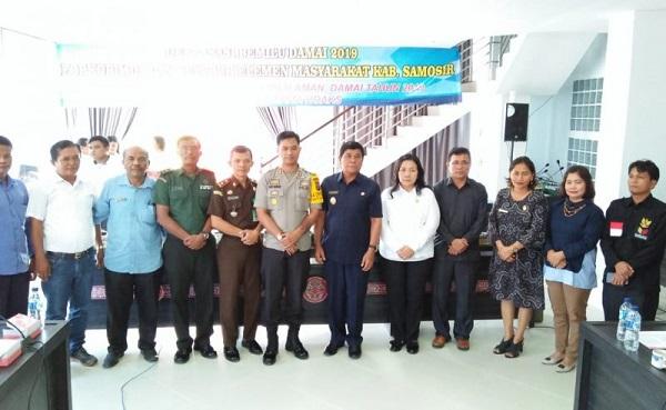 Forkopimda Samosir Bersama Elemen Masyarakat Gelar Deklarasi Pemilu Damai 2019 Tolak Berita Hoaks