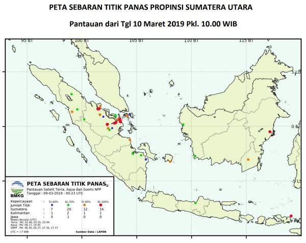 BMKG I Medan Pantau Ada 3 Titik Panas di Sumut